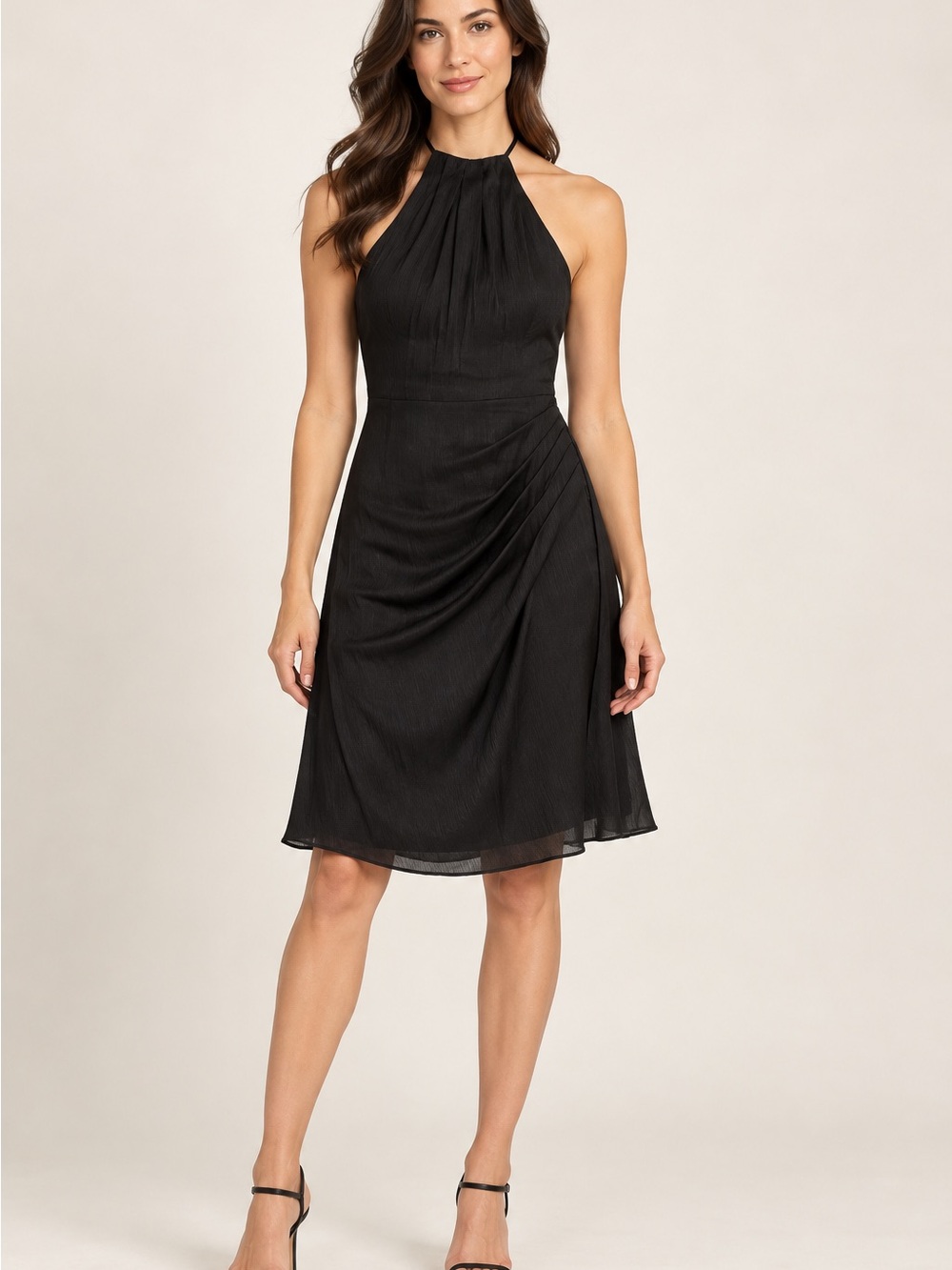 BCBGeneration Black Halter Midi Dress